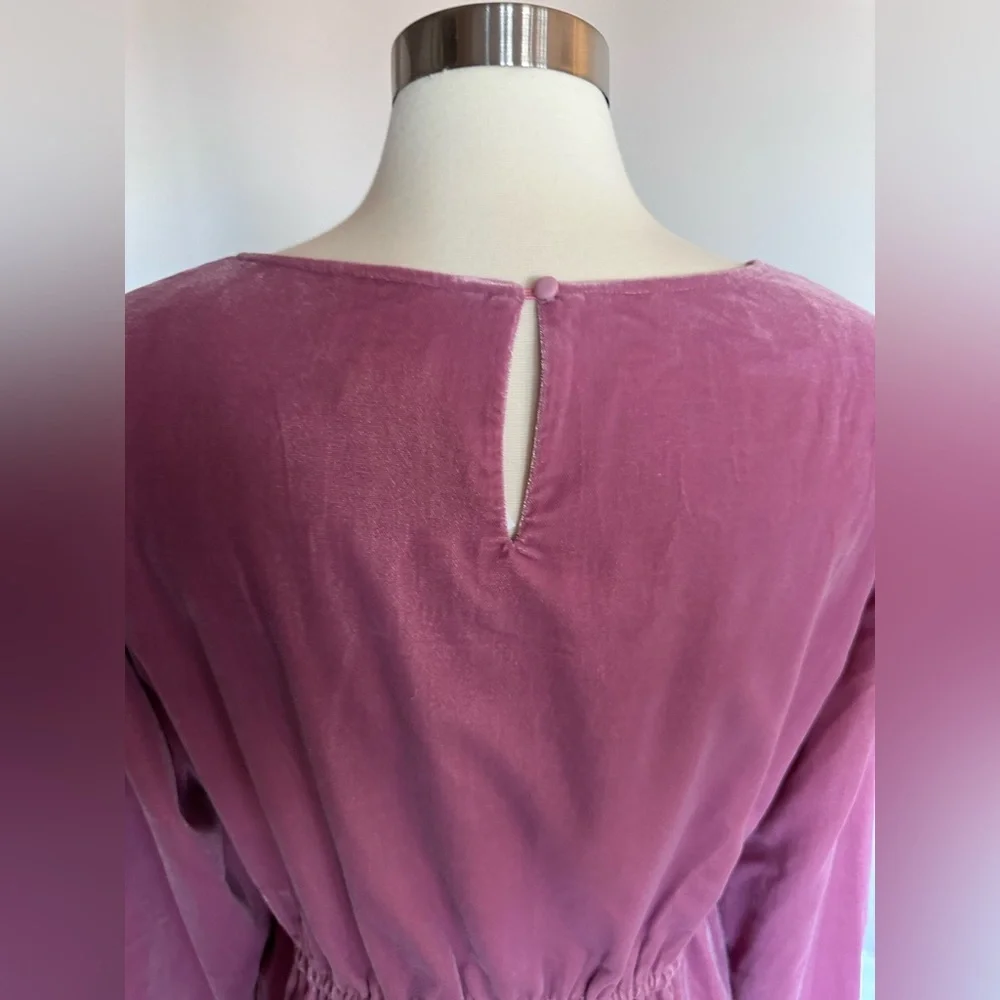 J. Crew Factory Dress Tulip Hem Velvet Wrap Special Occasion Guava Berry 14 - Picture 8 of 14